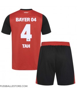 Günstige Bayer Leverkusen Jonathan Tah #4 Heimtrikotsatz Kinder 2024-25 Kurzarm (+ Kurze Hosen)